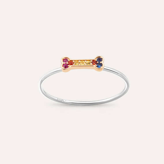 Droopy 0.08 CT Multicolor Sapphire Ring - 1