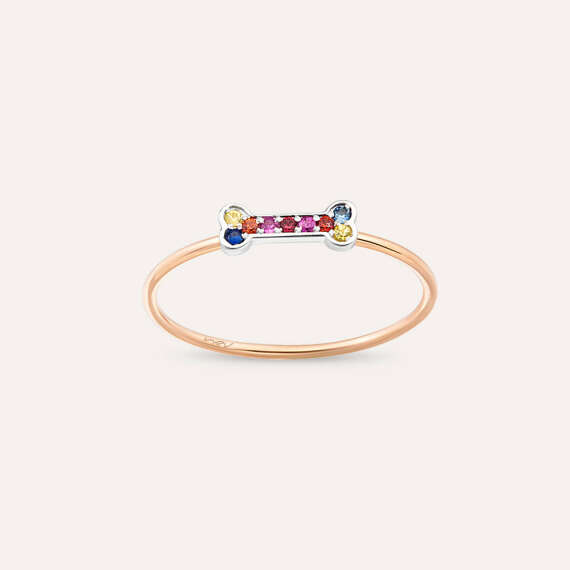 Droopy 0.09 CT Multicolor Safir Taşlı Yüzük - 1