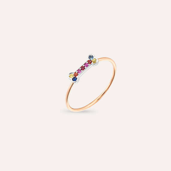 Droopy 0.09 CT Multicolor Sapphire Ring - 3