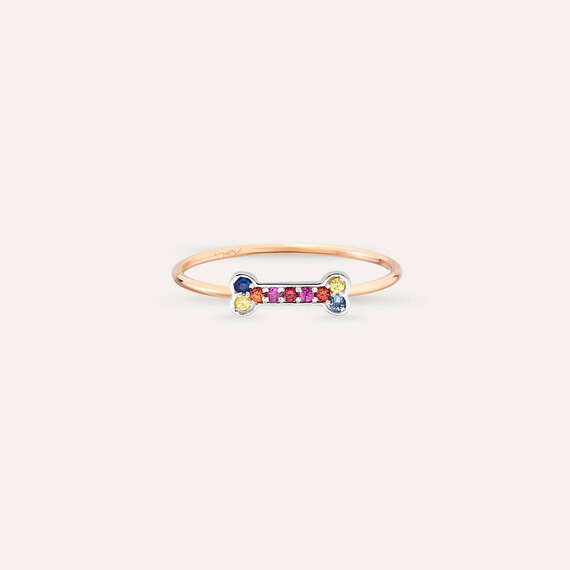 Droopy 0.09 CT Multicolor Sapphire Ring - 4