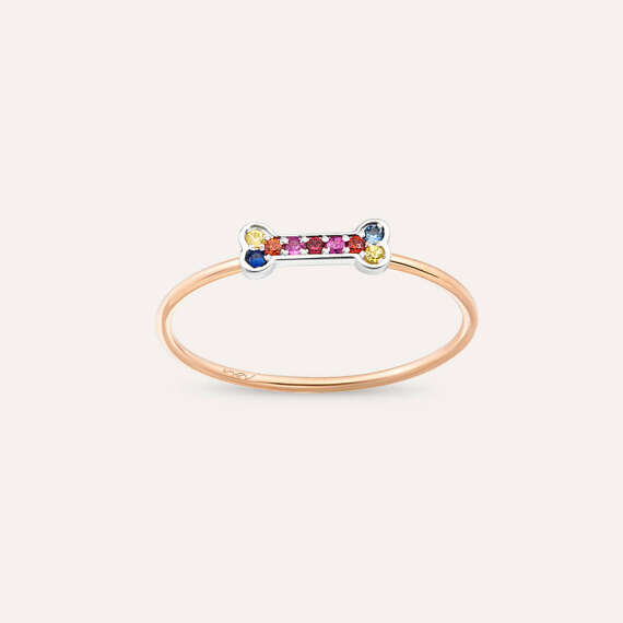 Droopy 0.09 CT Multicolor Sapphire Ring - 1