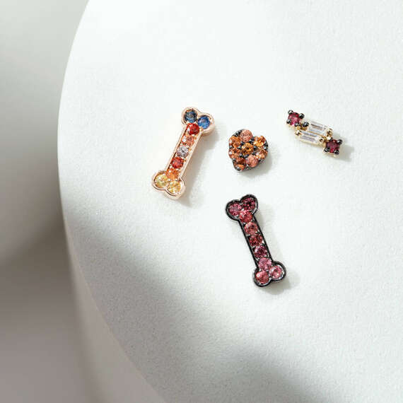 Droopy 0.10 CT Multicolor Sapphire Mini Single Earring - 2