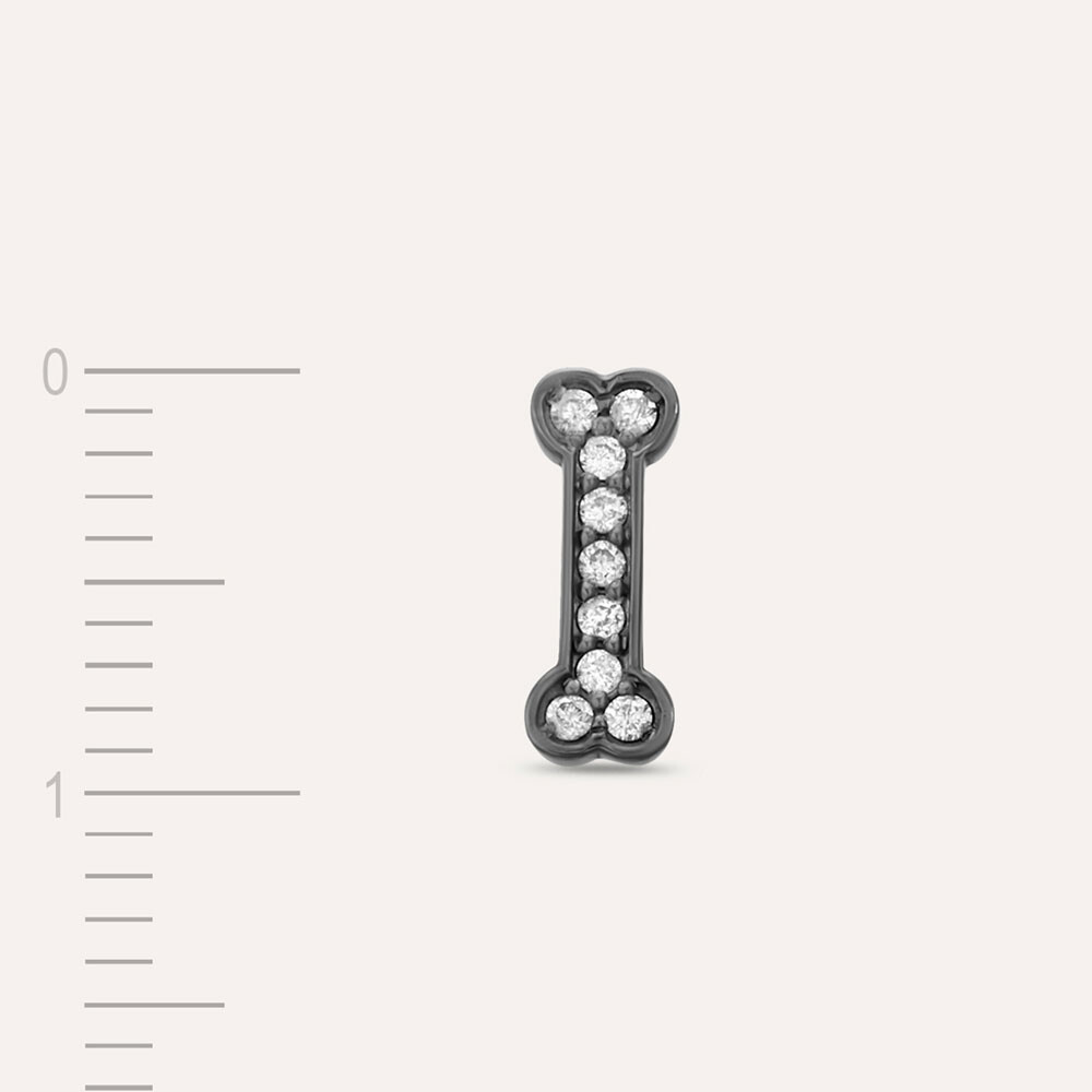 Droopy Black 0.06 CT Diamond Mini Single Earring