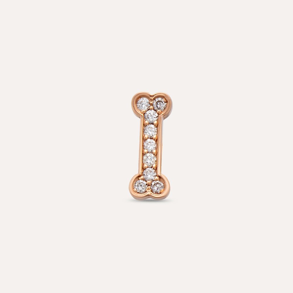 Droopy Rose 0.04 CT Diamond Mini Single Earring - 4