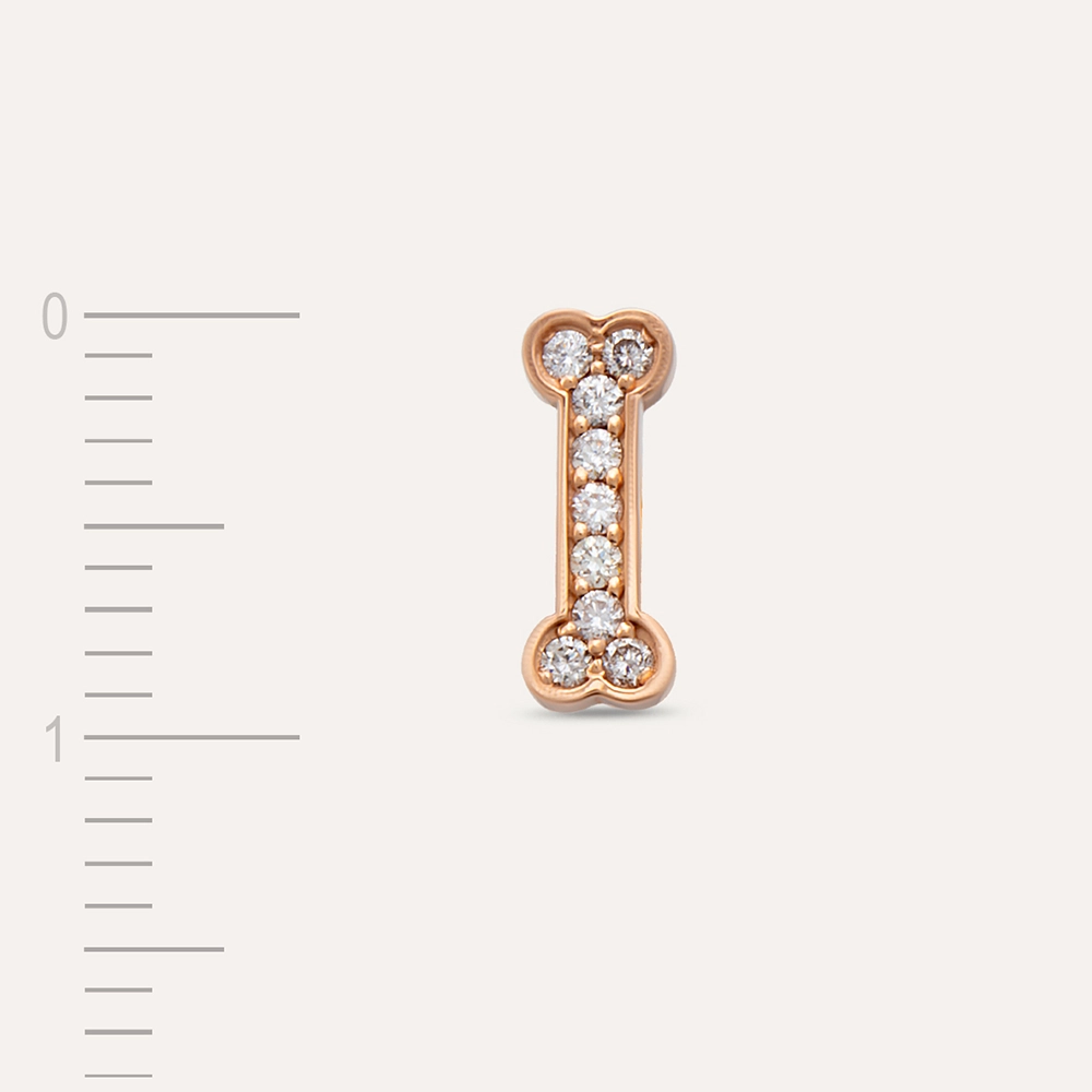 Droopy Rose 0.04 CT Diamond Mini Single Earring - 3