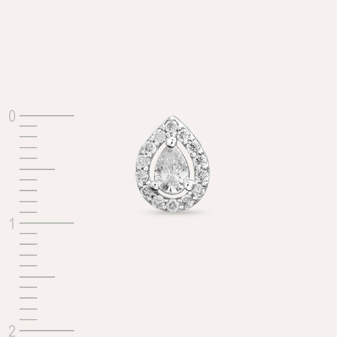 Drop 0.13 CT Pear Cut Diamond Single Earring