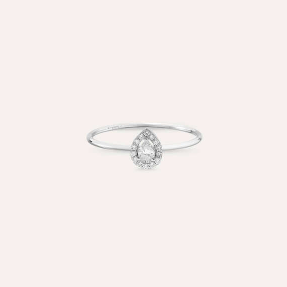 Drop 0.22 CT Diamond White Gold Ring - 4