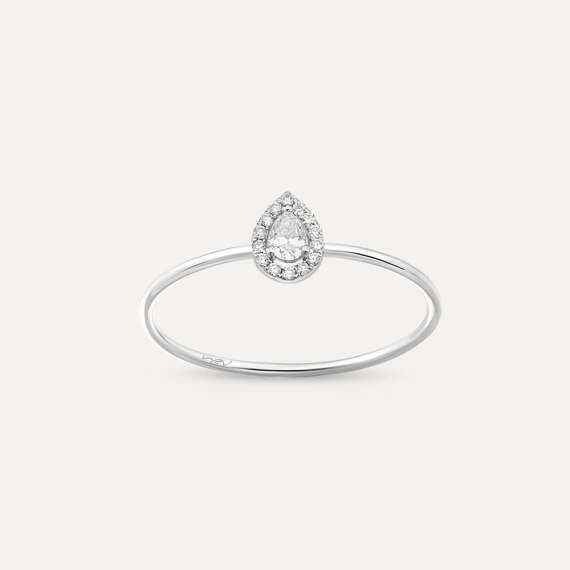 Drop 0.22 CT Diamond White Gold Ring - 1