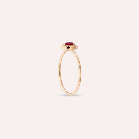 Drop 0.24 CT Ruby and Diamond Ring - 5