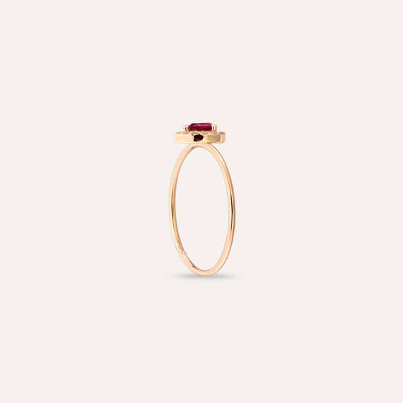 Drop 0.24 CT Ruby and Diamond Ring - 5