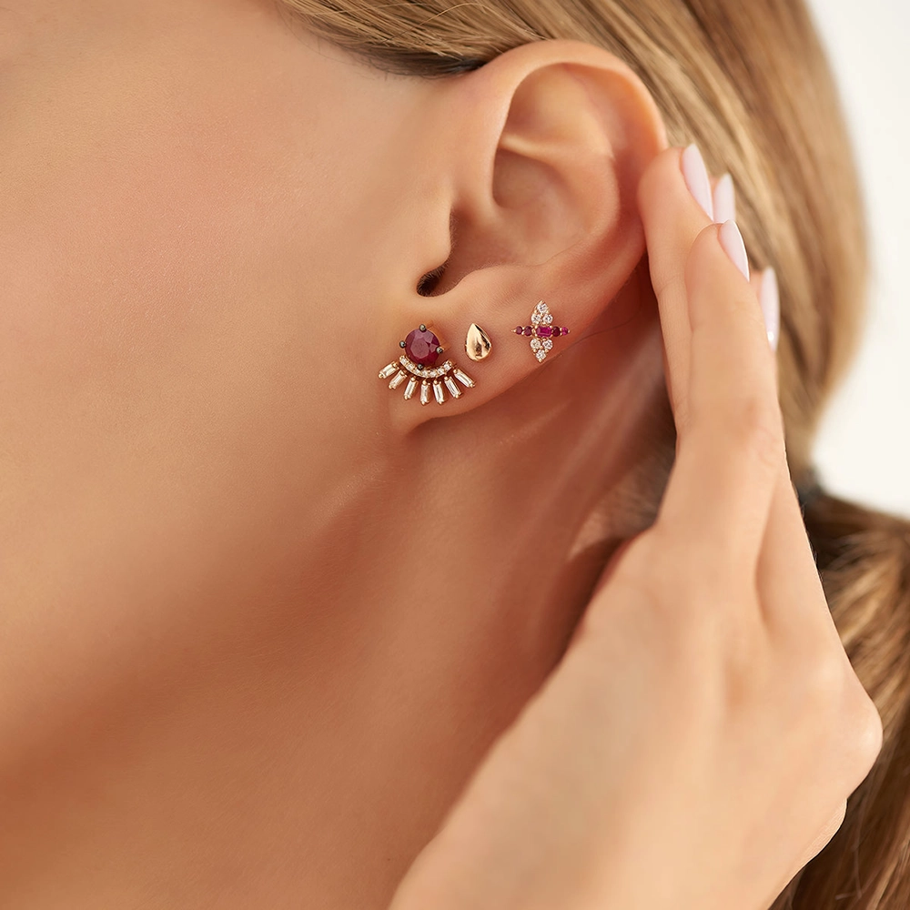 Drop Rose Gold Single Earring - 4