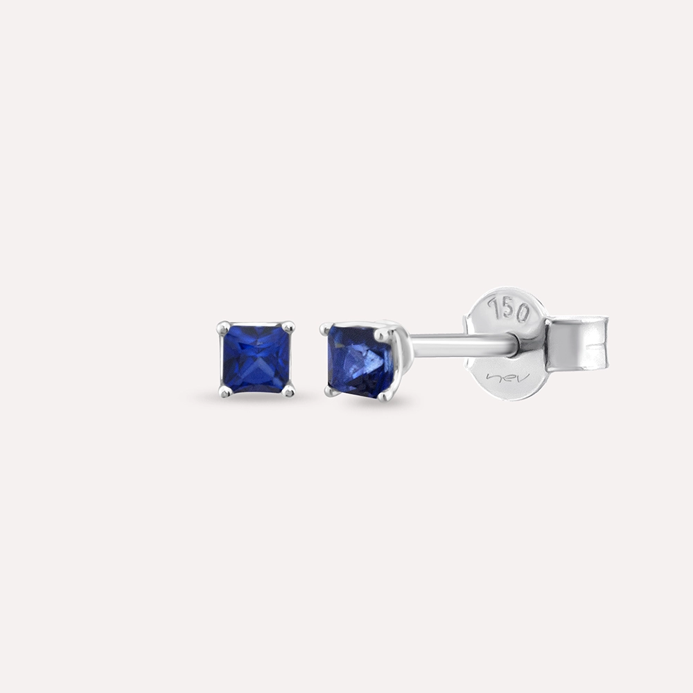 Duo 0.22 CT Sapphire White Gold Earring - 1