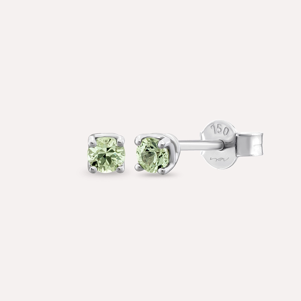 Duo 0.30 CT Green Sapphire White Gold Earring - 1