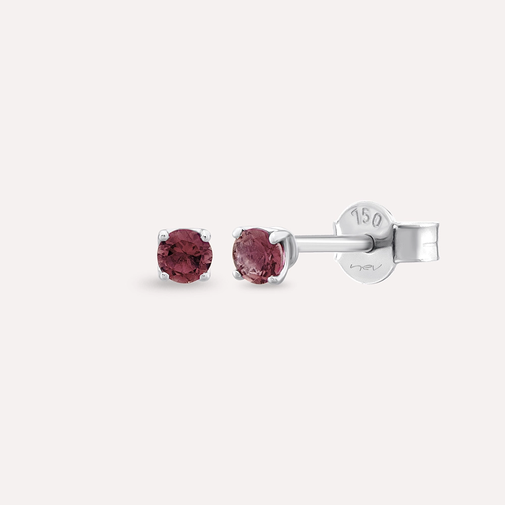 Duo 0.45 CT Red Sapphire White Gold Earring - 1
