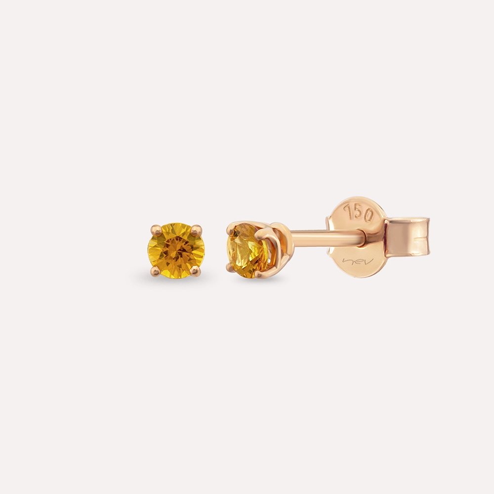 Duo 0.50 CT Orange Sapphire Rose Gold Earring - 1