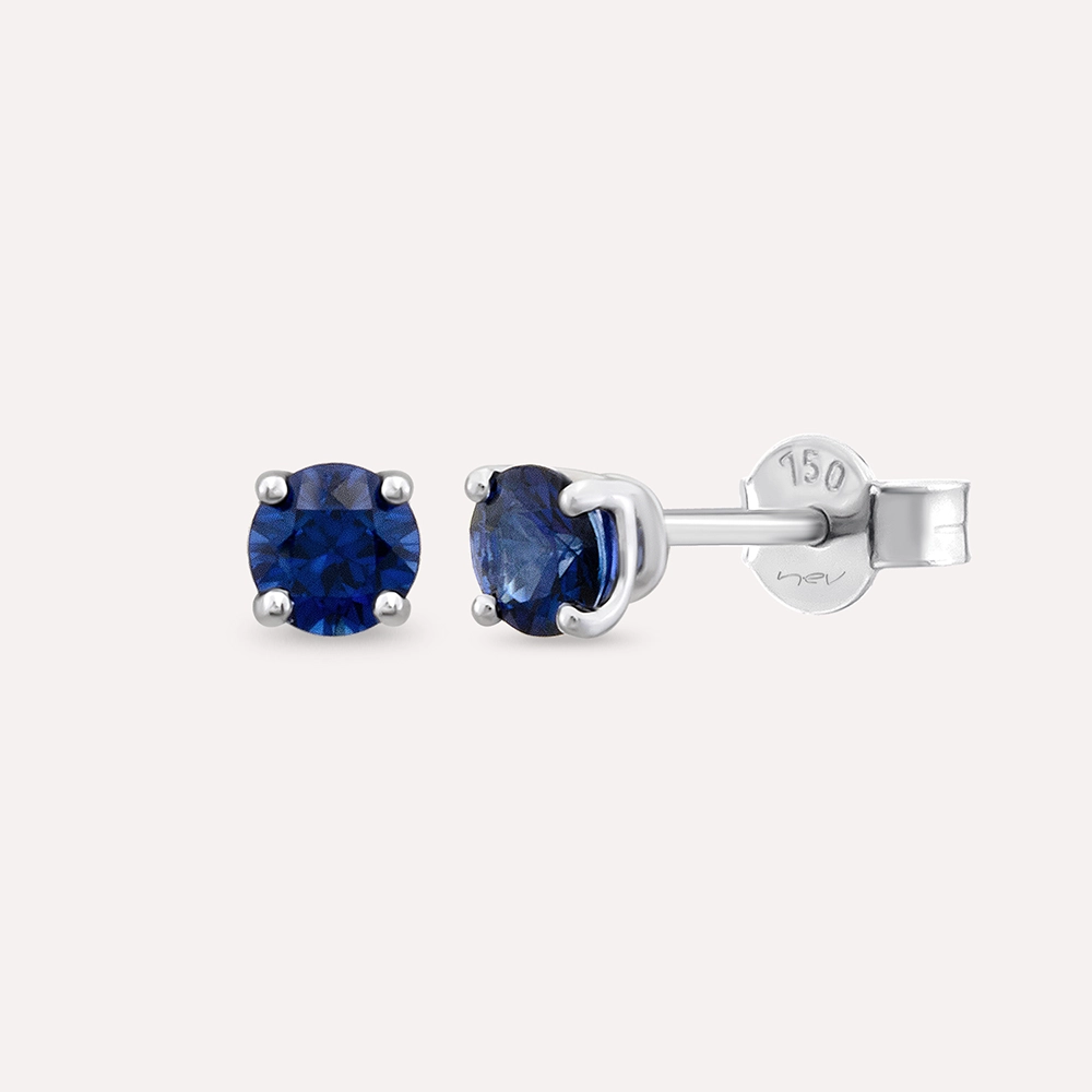 Duo 0.65 CT Sapphire White Gold Earring - 1