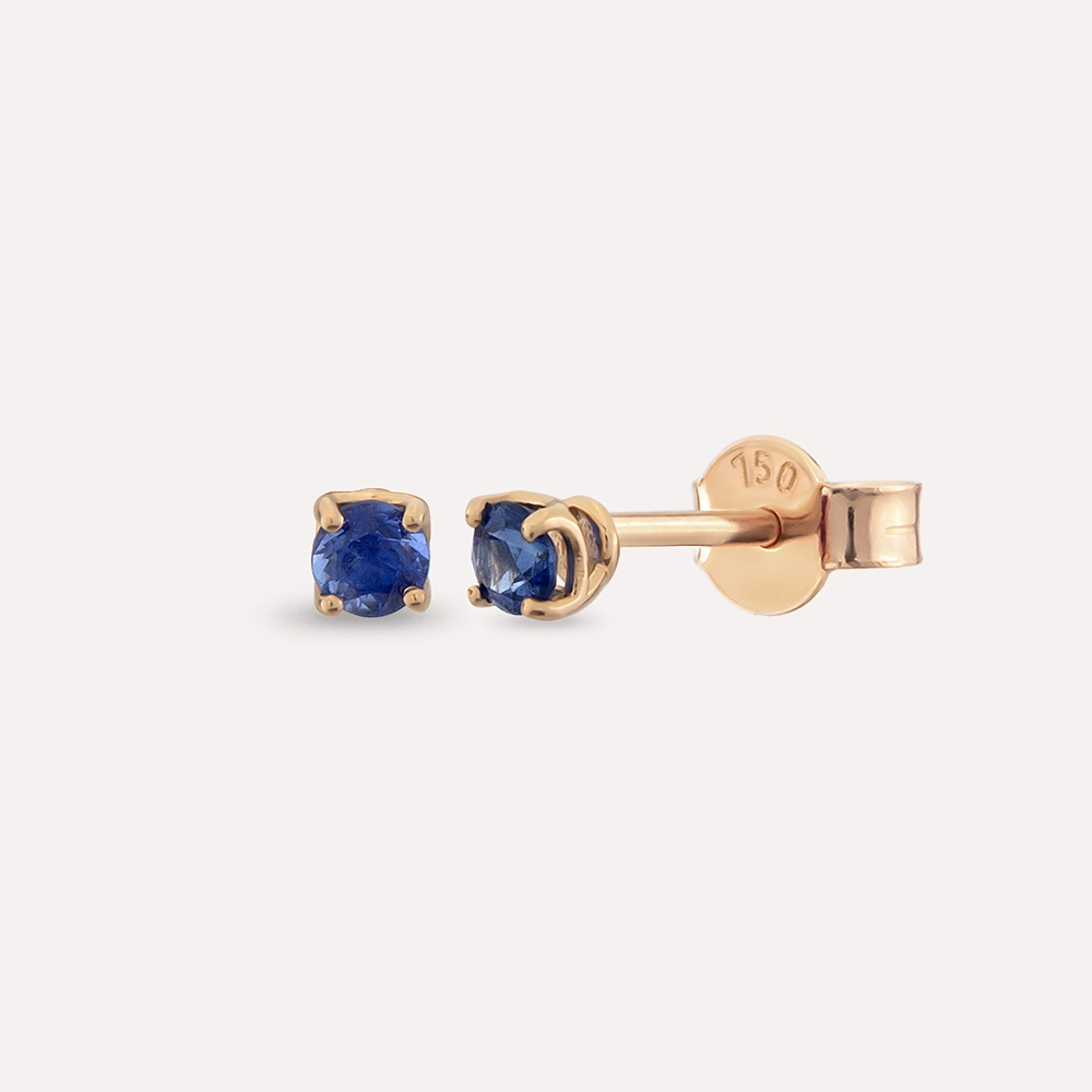 Duo Multicolor Sapphire Rose Gold Earring - 1