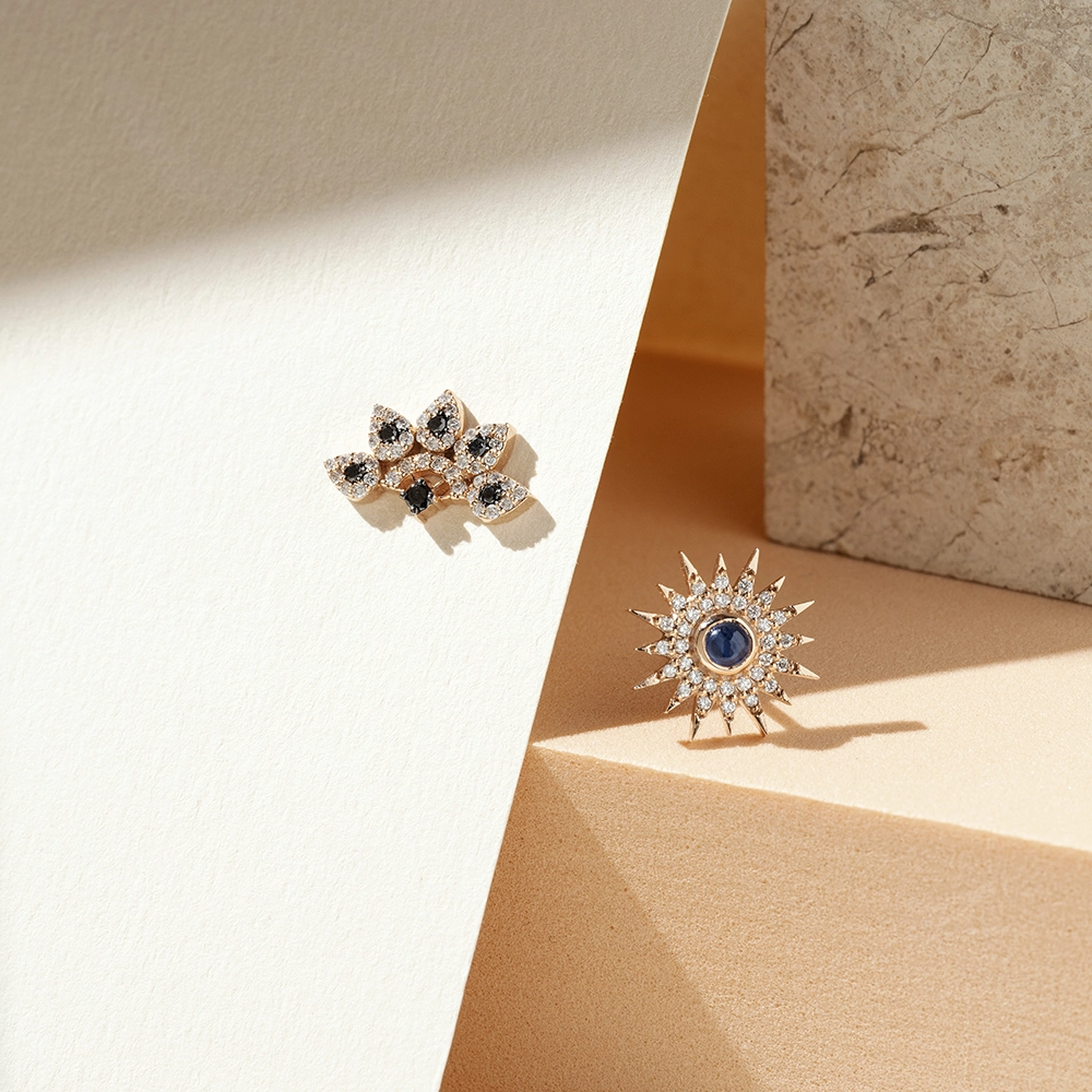 Eclipse 0.26 CT Sapphire and Diamond Single Earring - 3