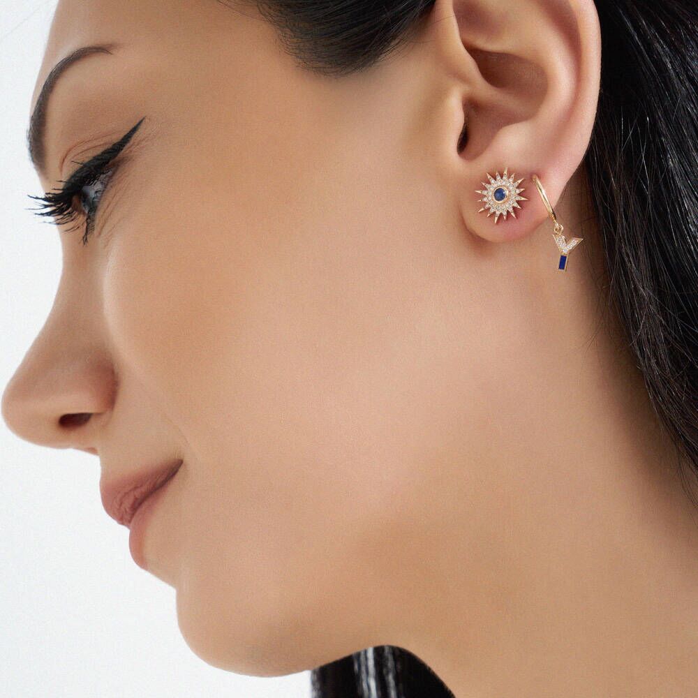 Eclipse 0.26 CT Sapphire and Diamond Single Earring