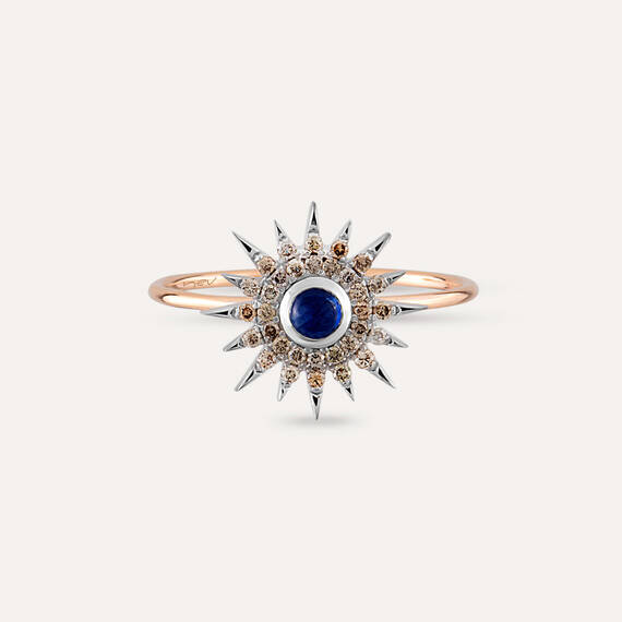 Eclipse 0.32 CT Sapphire and Brown Diamond Rose Gold Ring - 5