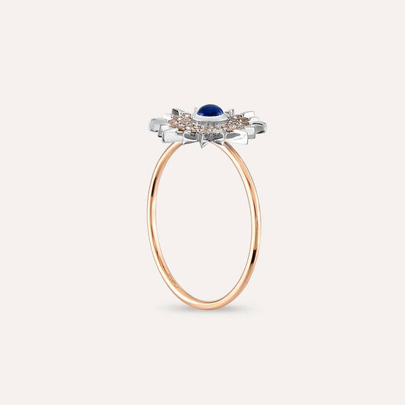 Eclipse 0.32 CT Sapphire and Brown Diamond Rose Gold Ring - 6