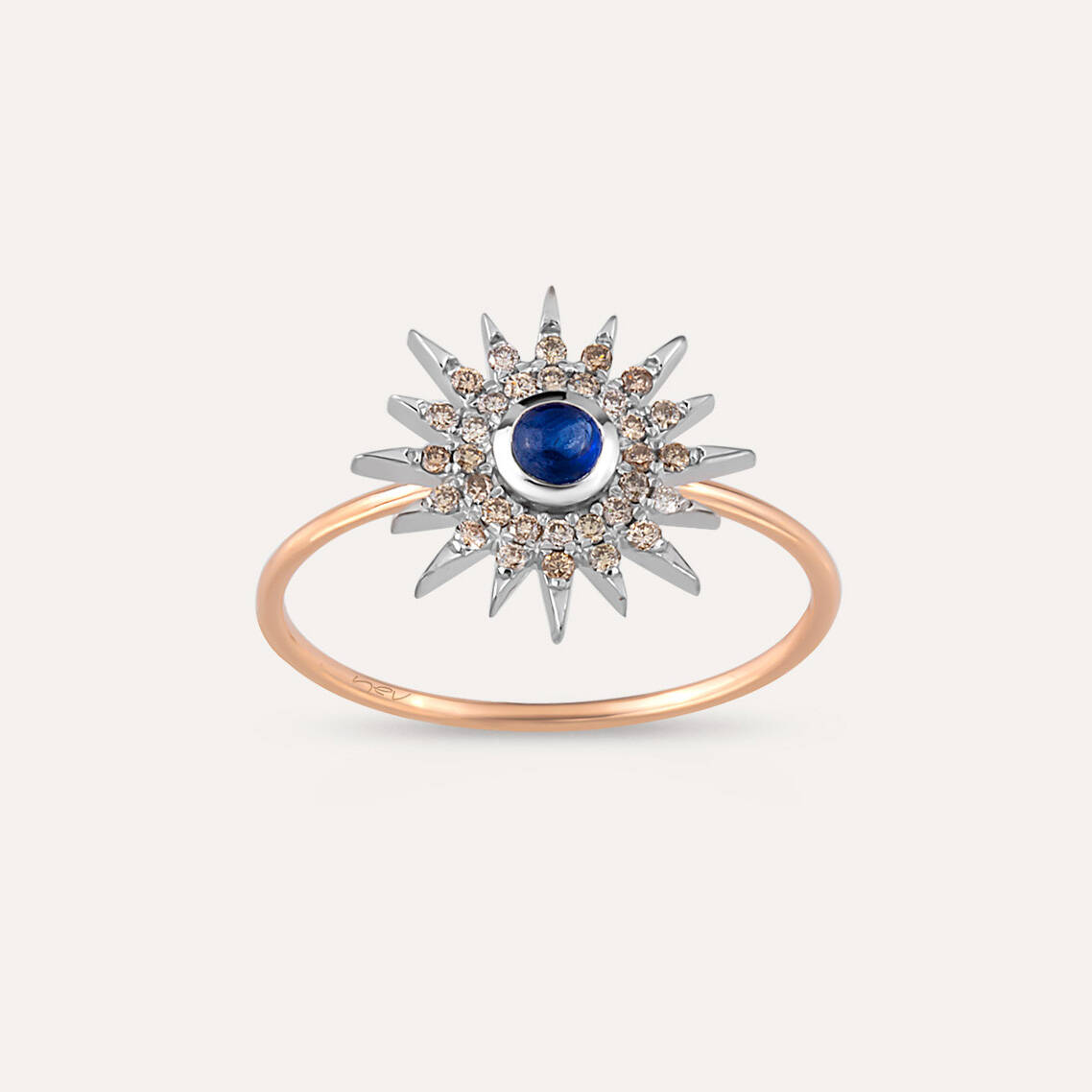 Eclipse 0.32 CT Sapphire and Brown Diamond Rose Gold Ring