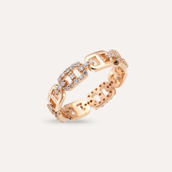 Edera 0.46 CT Diamond Rose Gold Chain Ring - 4