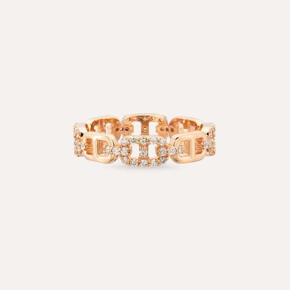 Edera 0.46 CT Diamond Rose Gold Chain Ring - 5