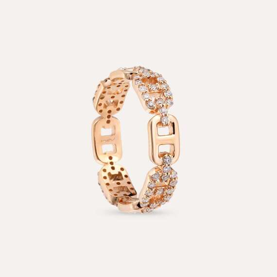 Edera 0.46 CT Diamond Rose Gold Chain Ring - 6