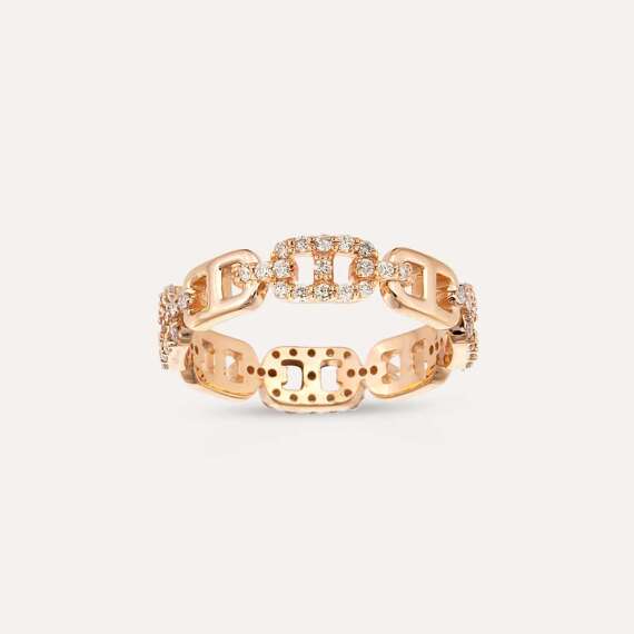 Edera 0.46 CT Diamond Rose Gold Chain Ring - 2