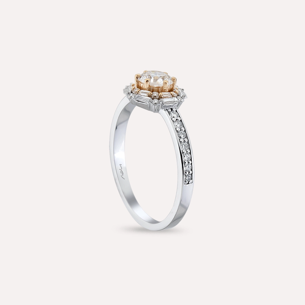 Edna 0.92 CT Baguette Cut Diamond White Gold Ring - 5