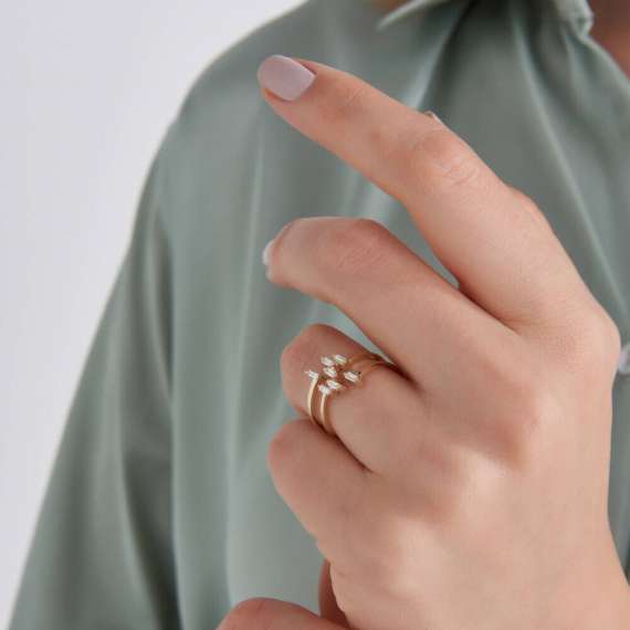 Elf 0.22 CT Baguette Cut Diamond Rose Gold Ring - 4