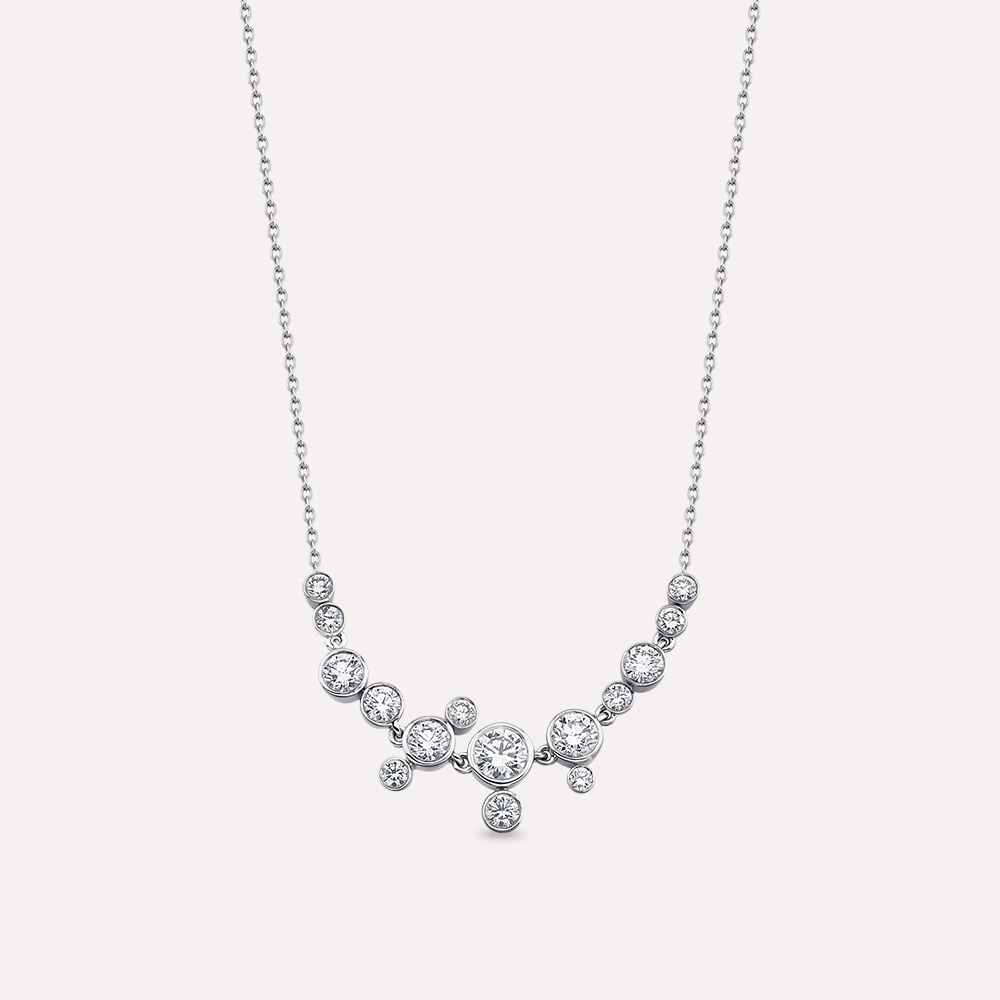 Ellie 1.35 CT Diamond White Gold Necklace - 2