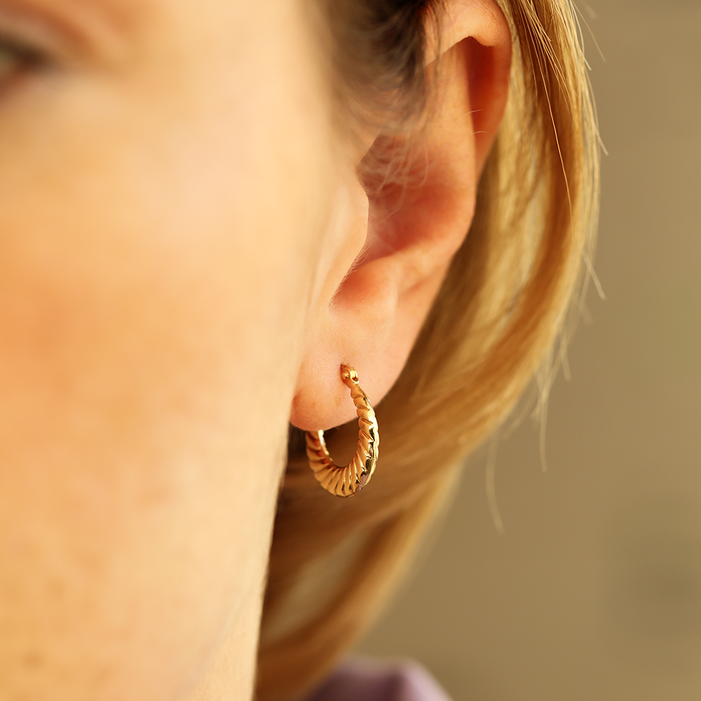 Ellis Yellow Gold Hoop Earring - 4