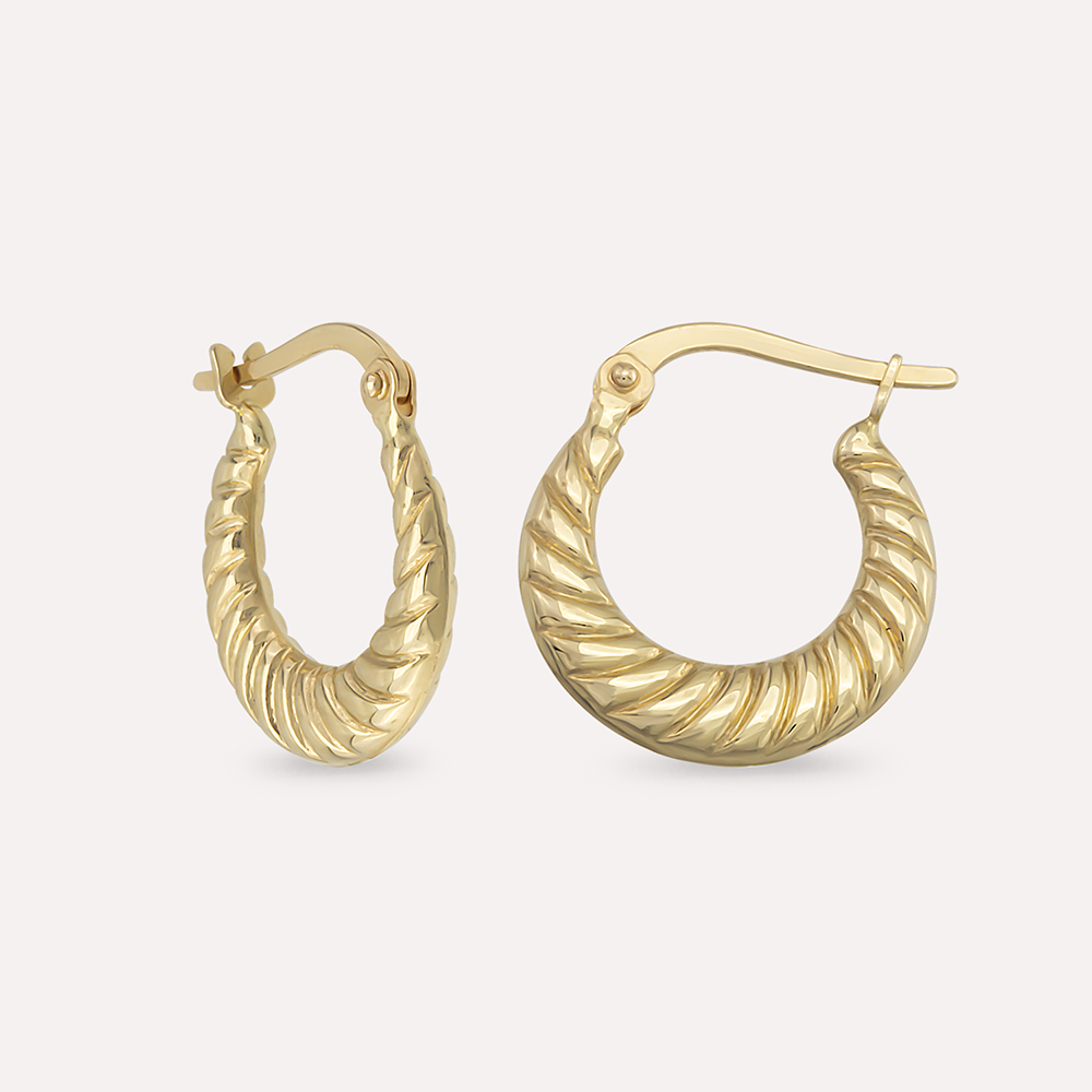 Ellis Yellow Gold Hoop Earring - 2