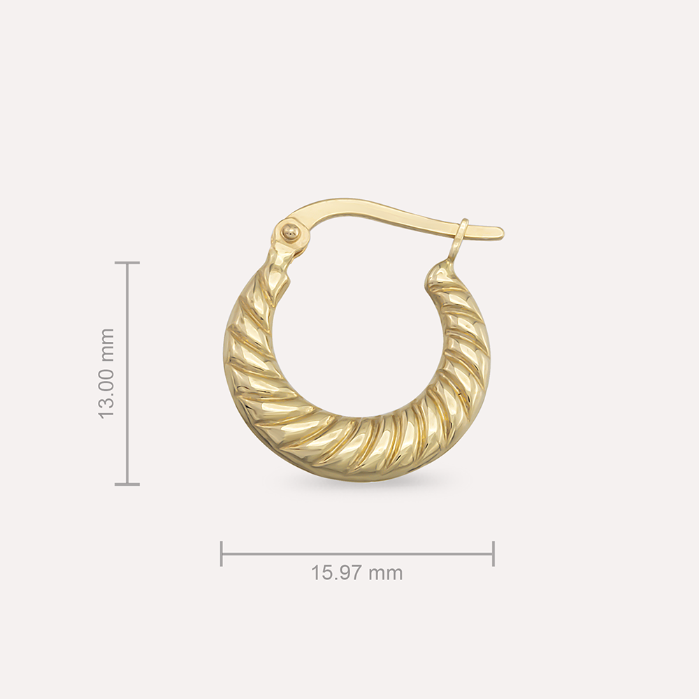 Ellis Yellow Gold Hoop Earring - 3