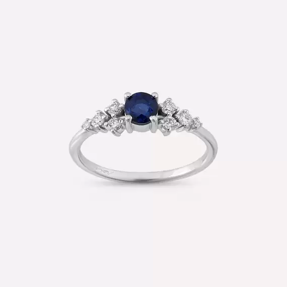 Emilie 0.61 CT Sapphire and Diamond White Gold Ring - 1