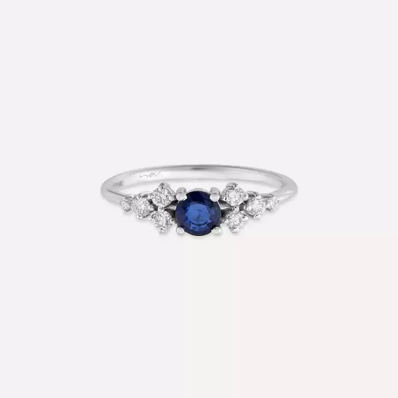 Emilie 0.61 CT Sapphire and Diamond White Gold Ring - 5