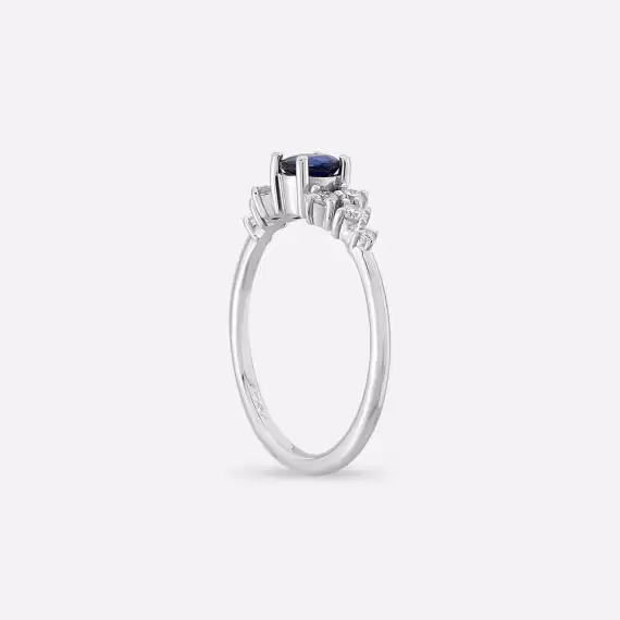 Emilie 0.61 CT Sapphire and Diamond White Gold Ring - 6