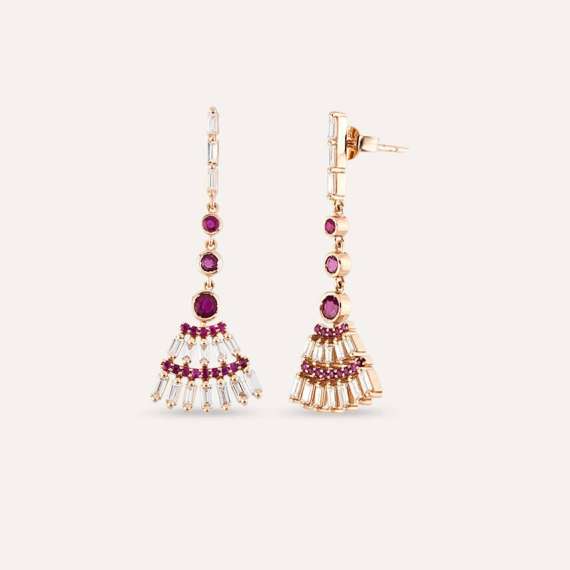 Enif 1.84 CT Diamond and Ruby Earring - 1