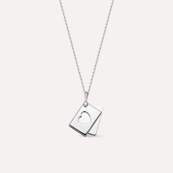Envelope Green Safir Taşlı Beyaz Altın Kolye - 5