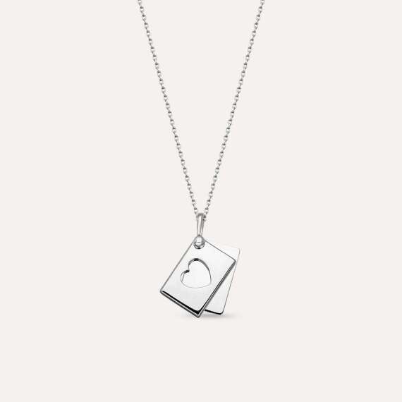 Envelope Green Sapphire White Gold Necklace - 5