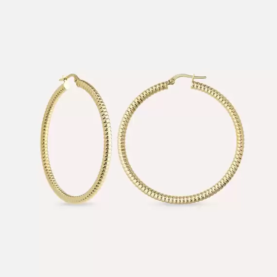 Esma Yellow Gold Hoop Earring - 1