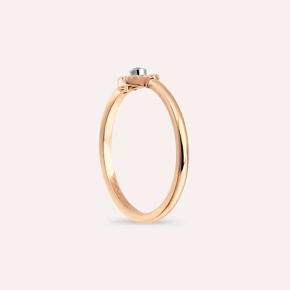 Eye 0.11 CT Sapphire and Diamond Rose Gold Ring - 5