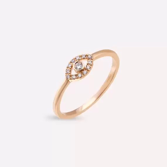 Eye 0.07 CT Diamond Rose Gold Ring - 1