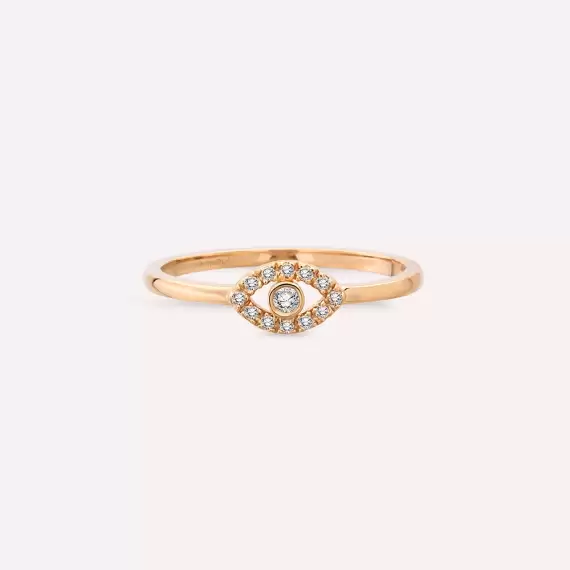 Eye 0.07 CT Diamond Rose Gold Ring - 4