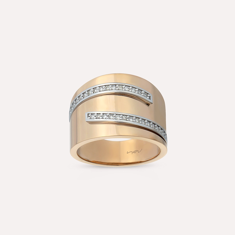 Fantastico 0.24 CT Diamond Rose Gold Ring - 1