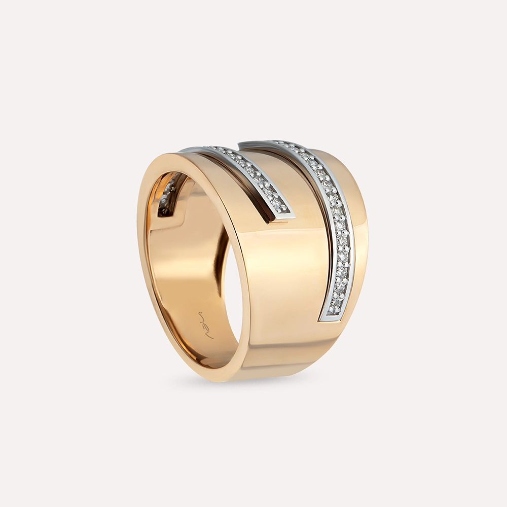 Fantastico 0.24 CT Diamond Rose Gold Ring - 7