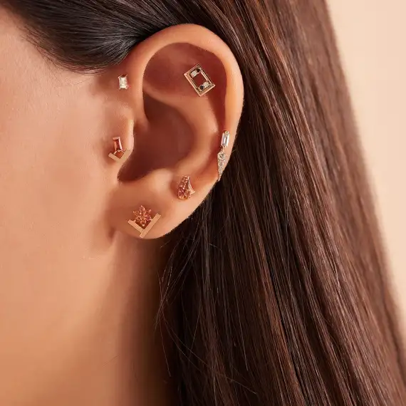 Fey Multicolor Sapphire Rose Gold Single Earring - 2