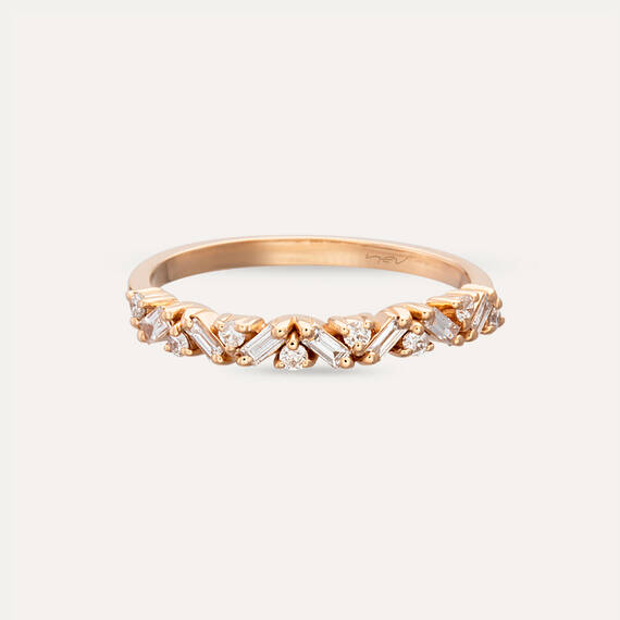 Fides Rose 0.20 CT Baguette Cut Diamond Rose Gold Ring - 6